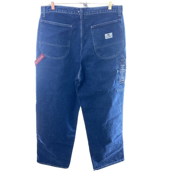 Polo Carpenter 36 30 Jeans Vintage Old Stock Zip Fly Dark Wash